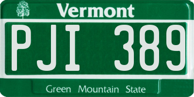 VT license plate PJI389