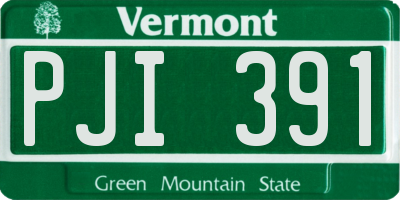 VT license plate PJI391