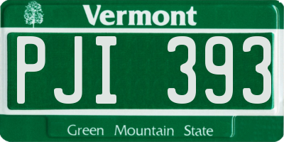 VT license plate PJI393