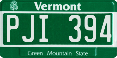 VT license plate PJI394