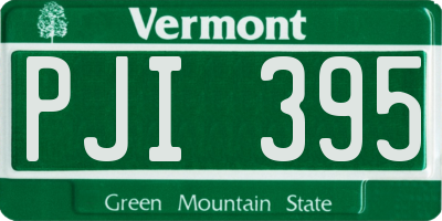 VT license plate PJI395