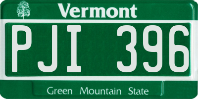 VT license plate PJI396