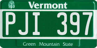 VT license plate PJI397