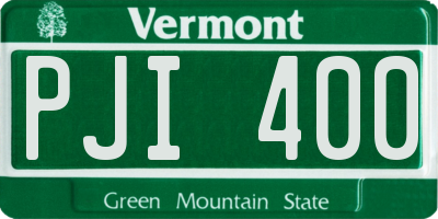 VT license plate PJI400