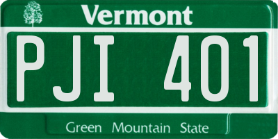 VT license plate PJI401