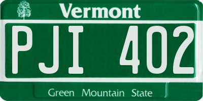VT license plate PJI402