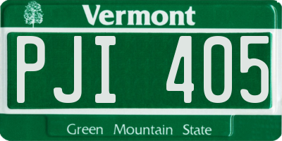 VT license plate PJI405