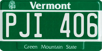 VT license plate PJI406