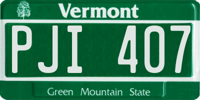 VT license plate PJI407