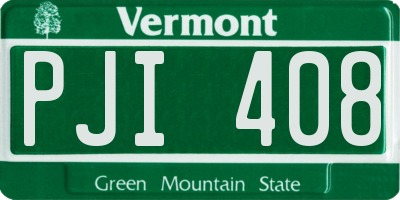 VT license plate PJI408