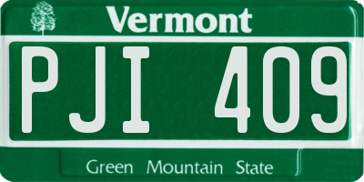 VT license plate PJI409