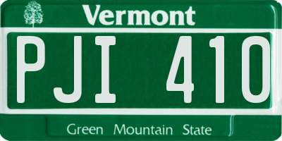 VT license plate PJI410