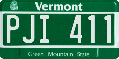 VT license plate PJI411