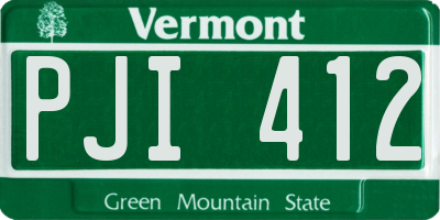 VT license plate PJI412