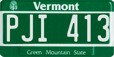 VT license plate PJI413