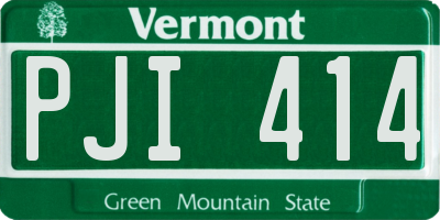 VT license plate PJI414
