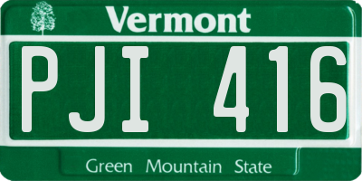 VT license plate PJI416