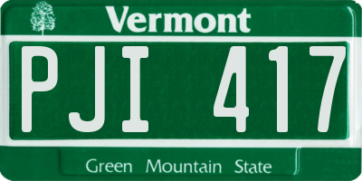 VT license plate PJI417