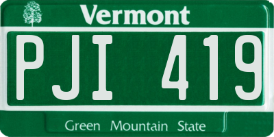 VT license plate PJI419