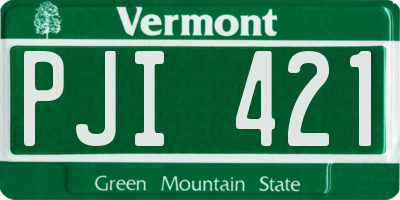 VT license plate PJI421