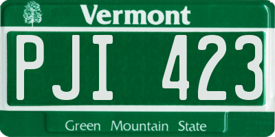 VT license plate PJI423