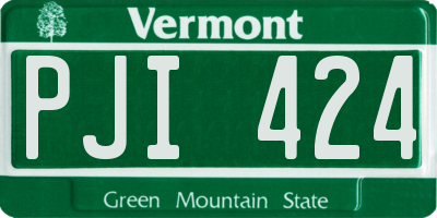 VT license plate PJI424