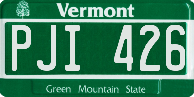 VT license plate PJI426