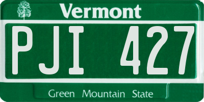 VT license plate PJI427