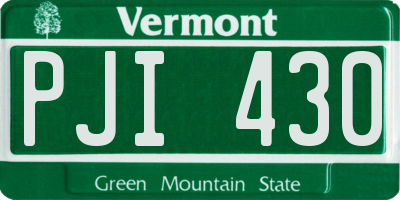 VT license plate PJI430