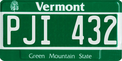 VT license plate PJI432