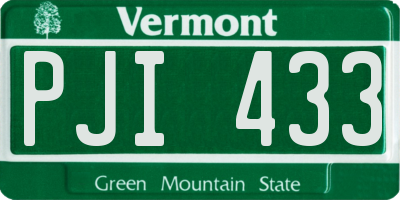 VT license plate PJI433
