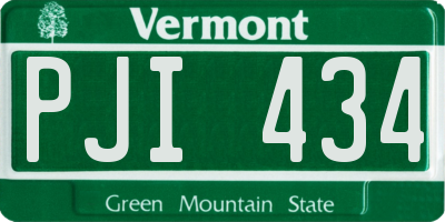 VT license plate PJI434