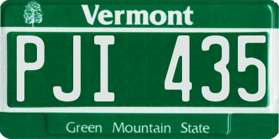 VT license plate PJI435