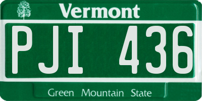 VT license plate PJI436