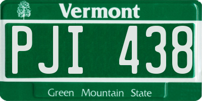 VT license plate PJI438