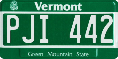VT license plate PJI442