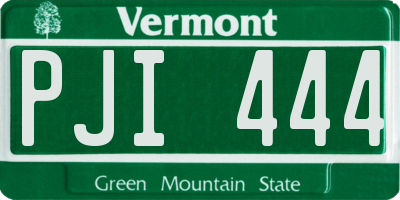 VT license plate PJI444