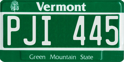 VT license plate PJI445