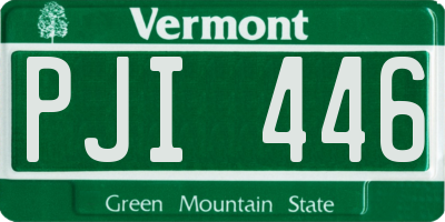VT license plate PJI446