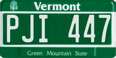 VT license plate PJI447