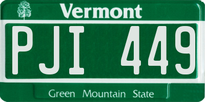 VT license plate PJI449