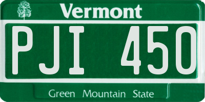 VT license plate PJI450