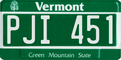 VT license plate PJI451