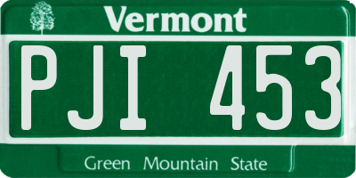 VT license plate PJI453
