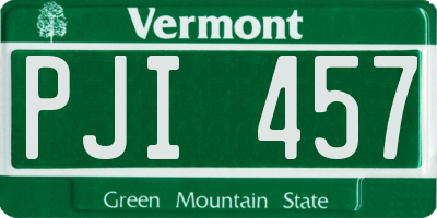 VT license plate PJI457