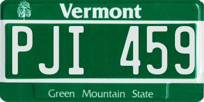 VT license plate PJI459