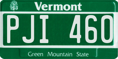 VT license plate PJI460