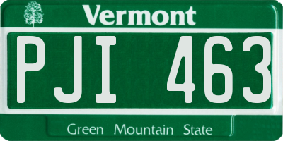 VT license plate PJI463