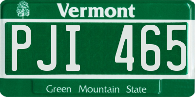 VT license plate PJI465