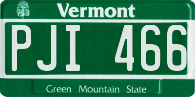 VT license plate PJI466
